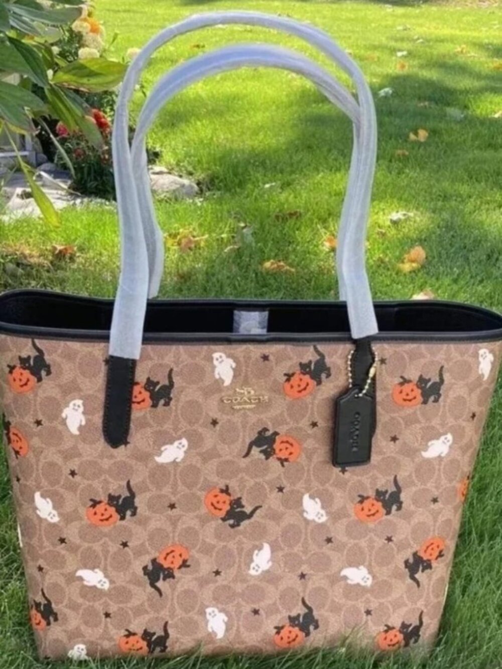 COACH City Tote In Signature Canvas With Halloween Print - Picture 2 of 5